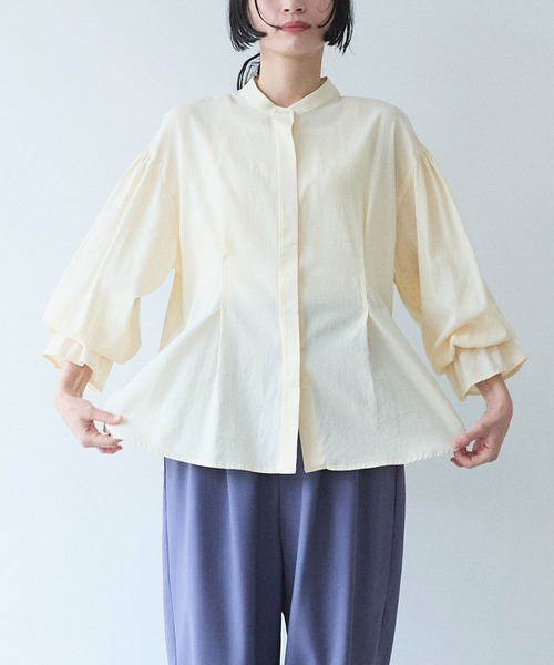 yuni（ユニ　）の「●cotton gather sleeves ブラウス（シャツ/ブラウス・レディース・イエロー/サックスブルー/ブラック・FREE）」の13枚目の写真