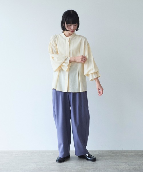 yuni（ユニ　）の「●cotton gather sleeves ブラウス（シャツ/ブラウス・レディース・イエロー/サックスブルー/ブラック・FREE）」の10枚目の写真