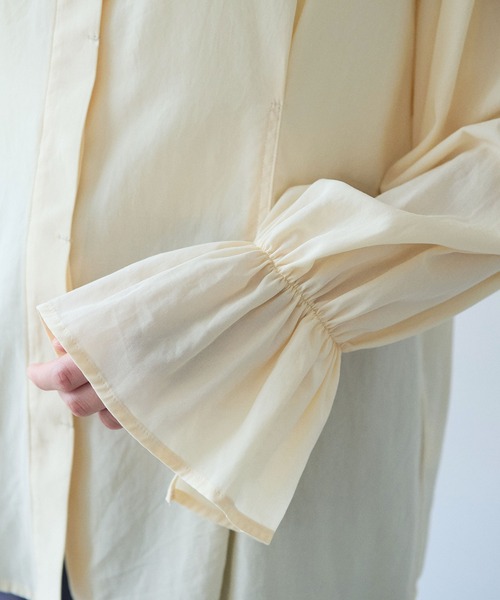yuni（ユニ　）の「●cotton gather sleeves ブラウス（シャツ/ブラウス・レディース・イエロー/サックスブルー/ブラック・FREE）」の5枚目の写真