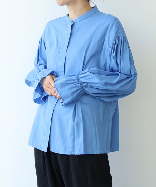 yuni(ユニ )の「●cotton gather sleeves ブラウス(シャツ/ブラウス・レディース・イエロー/サックスブルー/ブラック・FREE)」の4枚目の写真