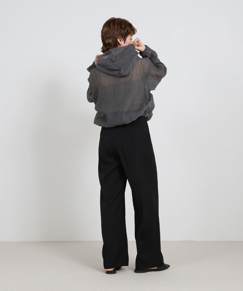 select MOCA（セレクトモカ）の「フード付き楊柳ドロストブラウス（シャツ/ブラウス・レディース・スミクロ/オフホワイト・FREE）」の8枚目の写真