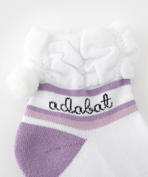 adabat（アダバット）の「ボーダーフレンチショートソックス（ソックス/靴下・レディース・ネイビー/ホワイト/ライトグレー・00）」の5枚目の写真