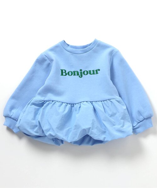 apres les cours（アプレレクール）の「バルーンドッキングロゴトレーナー_ジュニア対応（スウェット・キッズ・ピンク/アイボリー/サックスブルー・80/90/100/110/120/130/140）」の3枚目の写真