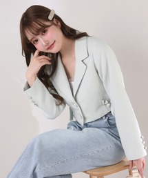 one after another NICE CLAUP | 【premium order】セットで着れる/ツイードショートジャケット(テーラードジャケット)