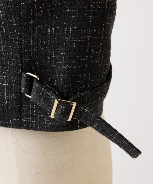 one after another NICE CLAUP(ワンアフターアナザーナイスクラップ)の「【premium order】セットで着れる/ツイードショートジャケット(テーラードジャケット・レディース・アイボリー/ブラック/ミント・FREE)」の5枚目の写真