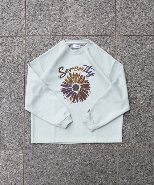 ATELANE（アテレーン）の「ATELANE / スウェードポンチ/アソート/刺繍デザイン/ロングスリーブ（Tシャツ/カットソー・メンズ・ベージュ/ブラック系その他2/ブラック/ブルー/ホワイト系その他2/ブラック系その他/グレー/ホワイト系その他/アイボリー・LARGE/X-LARGE/MEDIUM）」の7枚目の写真