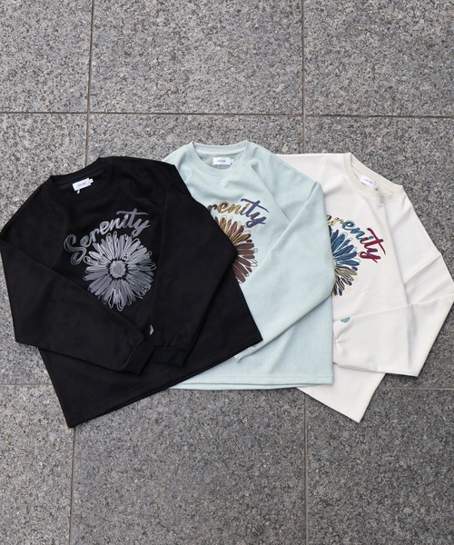 ATELANE（アテレーン）の「ATELANE / スウェードポンチ/アソート/刺繍デザイン/ロングスリーブ（Tシャツ/カットソー・メンズ・ベージュ/ブラック系その他2/ブラック/ブルー/ホワイト系その他2/ブラック系その他/グレー/ホワイト系その他/アイボリー・LARGE/X-LARGE/MEDIUM）」の10枚目の写真