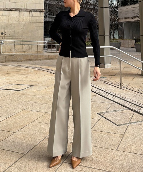 JENNE(ジェンヌ)の「ワイド美脚パンツ(防シワ)(その他パンツ・レディース・ライトベージュ/ホワイト/ネイビー・X-LARGE/LARGE/MEDIUM/SMALL)」の7枚目の写真