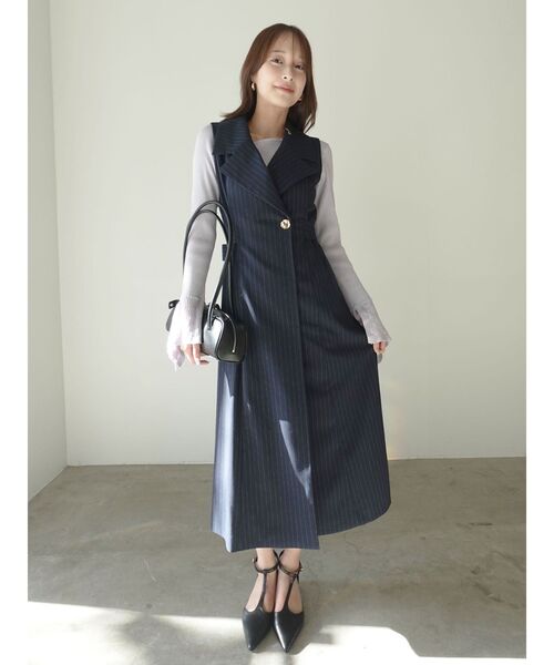 LAGUNAMOON(ラグナムーン)の「シアーパターンカフスリブニットプルオーバー(ニット/セーター・レディース・ブラック/ラベンダー/ホワイト・FREE)」の16枚目の写真