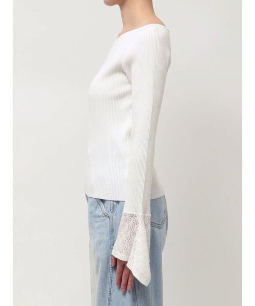 LAGUNAMOON（ラグナムーン）の「シアーパターンカフスリブニットプルオーバー（ニット/セーター・レディース・ブラック/ラベンダー/ホワイト・FREE）」の16枚目の写真