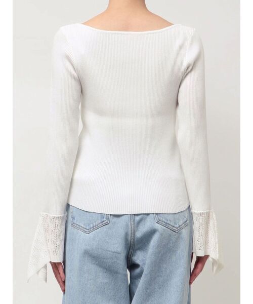 LAGUNAMOON（ラグナムーン）の「シアーパターンカフスリブニットプルオーバー（ニット/セーター・レディース・ブラック/ラベンダー/ホワイト・FREE）」の17枚目の写真