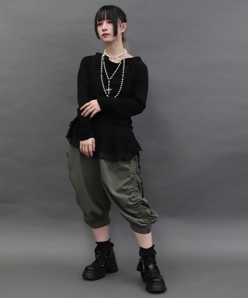 NIBBLE POISON(ニブルポイズン)の「ドロストデザインパンツ(その他パンツ・レディース・カーキ/ブラック・MEDIUM)」の19枚目の写真