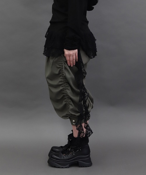 NIBBLE POISON(ニブルポイズン)の「ドロストデザインパンツ(その他パンツ・レディース・カーキ/ブラック・MEDIUM)」の20枚目の写真