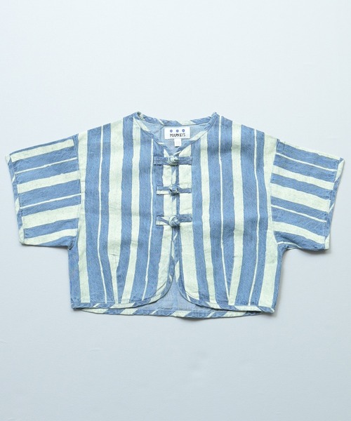 MARKEY'S（マーキーズ）の「デニム半袖チャイナシャツ（シャツ/ブラウス・キッズ・ライトブルー/ネイビー・150/140/130/120/110/100/90）」の18枚目の写真