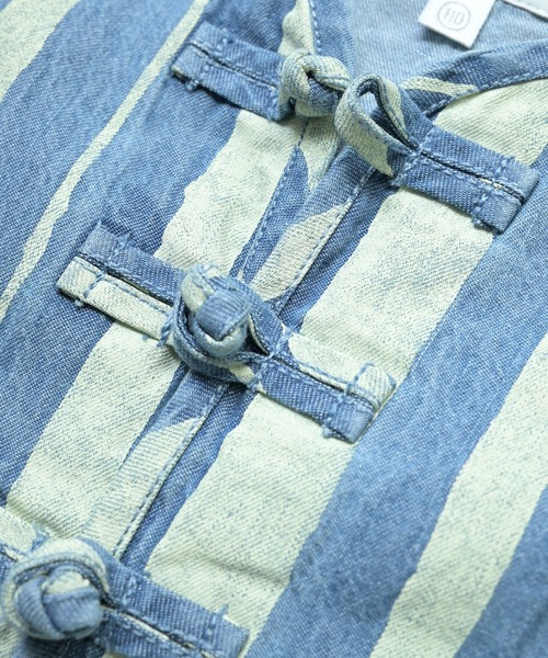 MARKEY'S（マーキーズ）の「デニム半袖チャイナシャツ（シャツ/ブラウス・キッズ・ライトブルー/ネイビー・150/140/130/120/110/100/90）」の15枚目の写真