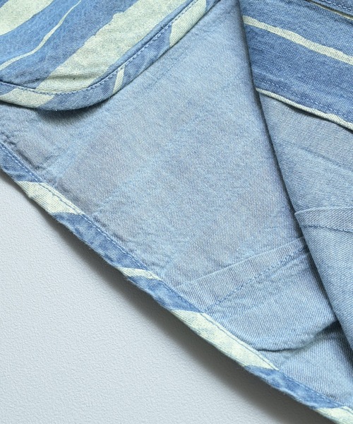 MARKEY'S（マーキーズ）の「デニム半袖チャイナシャツ（シャツ/ブラウス・キッズ・ライトブルー/ネイビー・150/140/130/120/110/100/90）」の17枚目の写真