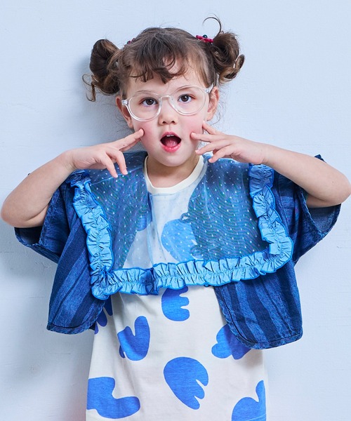 MARKEY'S（マーキーズ）の「デニム半袖チャイナシャツ（シャツ/ブラウス・キッズ・ライトブルー/ネイビー・150/140/130/120/110/100/90）」の9枚目の写真