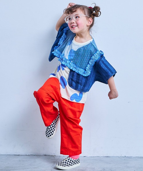 MARKEY'S（マーキーズ）の「デニム半袖チャイナシャツ（シャツ/ブラウス・キッズ・ライトブルー/ネイビー・150/140/130/120/110/100/90）」の10枚目の写真