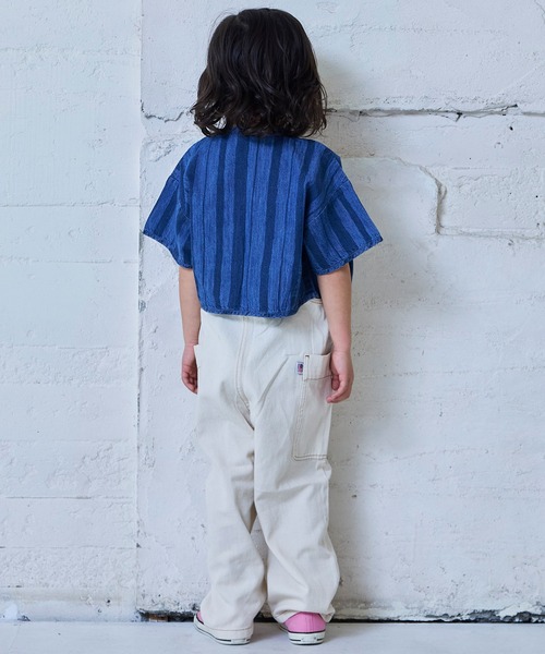 MARKEY'S（マーキーズ）の「デニム半袖チャイナシャツ（シャツ/ブラウス・キッズ・ライトブルー/ネイビー・150/140/130/120/110/100/90）」の8枚目の写真