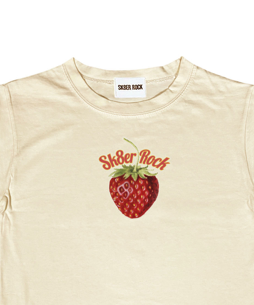SK8ER ROCK(スケーターロック)の「ストロベリークロップTシャツ(クリーム)(Tシャツ/カットソー・レディース・その他・ONE SIZE)」の3枚目の写真
