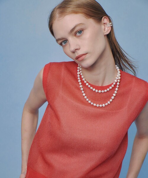 LOULOU WILLOUGHBY(ルルウィルビー)の「【LOULOU WILLOUGHBY】シアージャガードプルオーバー(ニット/セーター・レディース・ブラック/オフホワイト/レッド・2)」の20枚目の写真