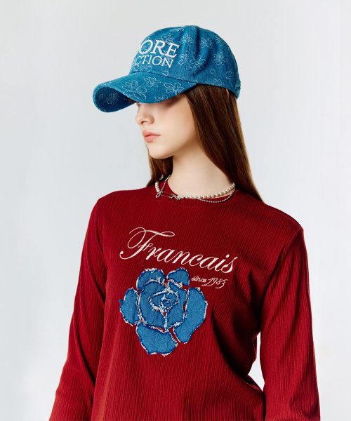 LARTIGENT(ラーティゼン)の「L15 ROSE PATCH T-SHIRT (WINE)(Tシャツ/カットソー・レディース・その他・FREE)」の4枚目の写真