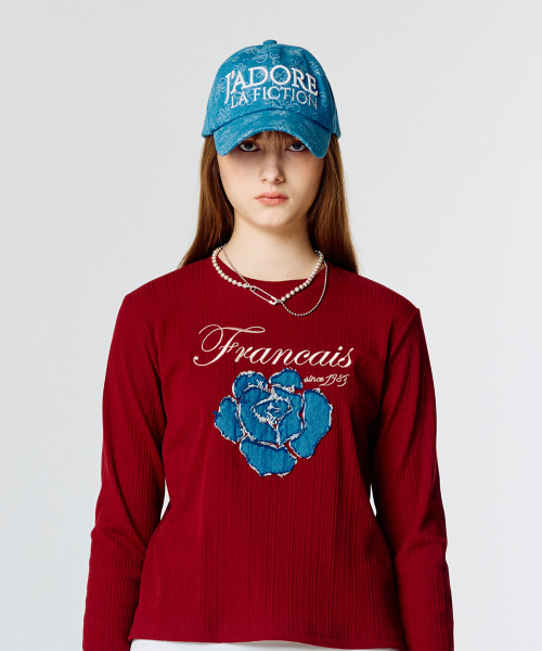 LARTIGENT(ラーティゼン)の「L15 ROSE PATCH T-SHIRT (WINE)(Tシャツ/カットソー・レディース・その他・FREE)」の5枚目の写真
