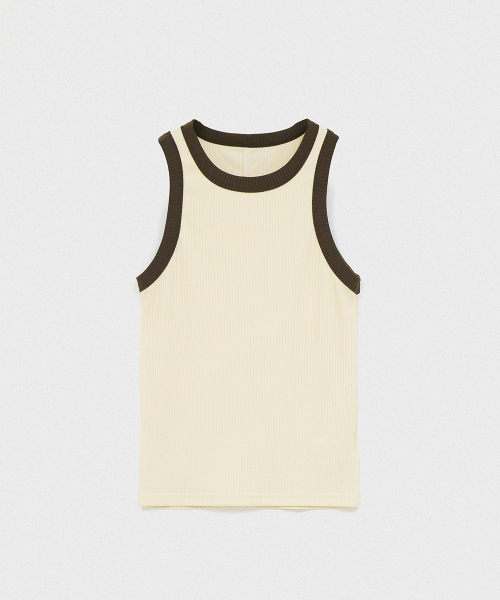 320SHOWROOM(320ショールーム)の「Ribbed Color-Blocked Sleeveless T Cream beige(Tシャツ/カットソー・レディース・その他・ONE SIZE)」の5枚目の写真