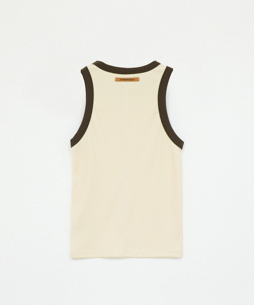 320SHOWROOM(320ショールーム)の「Ribbed Color-Blocked Sleeveless T Cream beige(Tシャツ/カットソー・レディース・その他・ONE SIZE)」の6枚目の写真