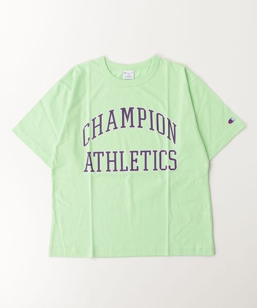 Champion（チャンピオン）の「【Champion/チャンピオン】キッズ ショートスリーブTシャツ（Tシャツ/カットソー・キッズ・グリーン系その他2/ネイビー/ホワイト/オートミール・120/110/100/160/150/140/130）」の3枚目の写真