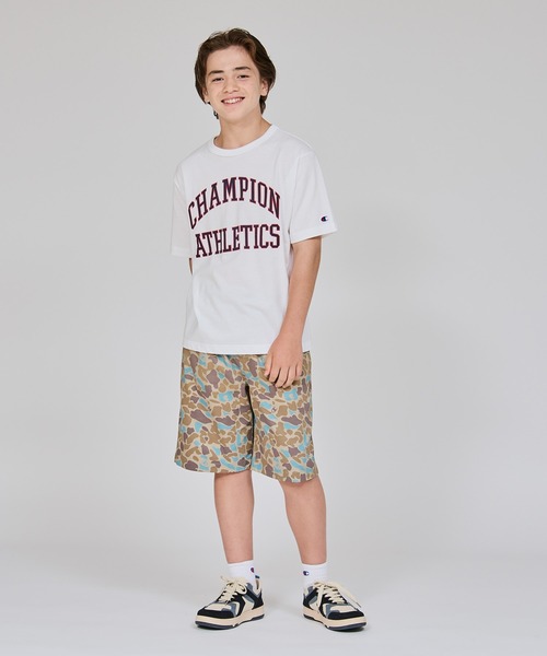 Champion（チャンピオン）の「【Champion/チャンピオン】キッズ ショートスリーブTシャツ（Tシャツ/カットソー・キッズ・グリーン系その他2/ネイビー/ホワイト/オートミール・120/110/100/160/150/140/130）」の8枚目の写真