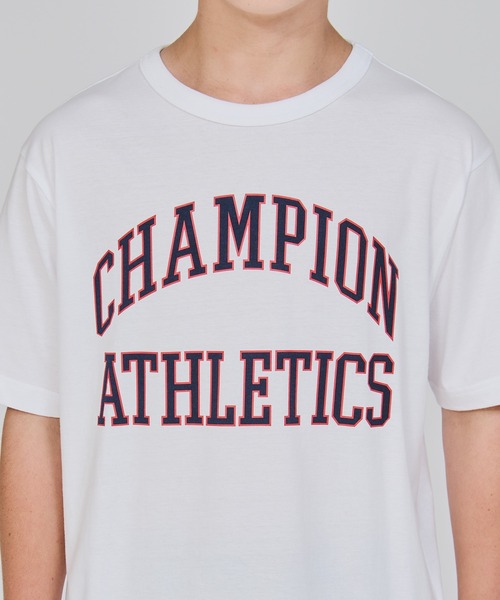 Champion（チャンピオン）の「【Champion/チャンピオン】キッズ ショートスリーブTシャツ（Tシャツ/カットソー・キッズ・グリーン系その他2/ネイビー/ホワイト/オートミール・120/110/100/160/150/140/130）」の5枚目の写真