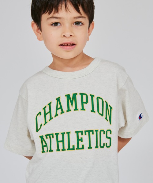 Champion（チャンピオン）の「【Champion/チャンピオン】キッズ ショートスリーブTシャツ（Tシャツ/カットソー・キッズ・グリーン系その他2/ネイビー/ホワイト/オートミール・120/110/100/160/150/140/130）」の16枚目の写真