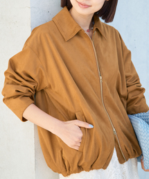 IENA | フェイクスエードブルゾン(ライダースジャケット)