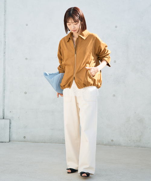 IENA（イエナ）の「フェイクスエードブルゾン（ライダースジャケット・レディース・キャメル・FREE）」の2枚目の写真