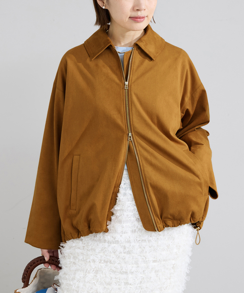 IENA（イエナ）の「フェイクスエードブルゾン（ライダースジャケット・レディース・キャメル・FREE）」の7枚目の写真