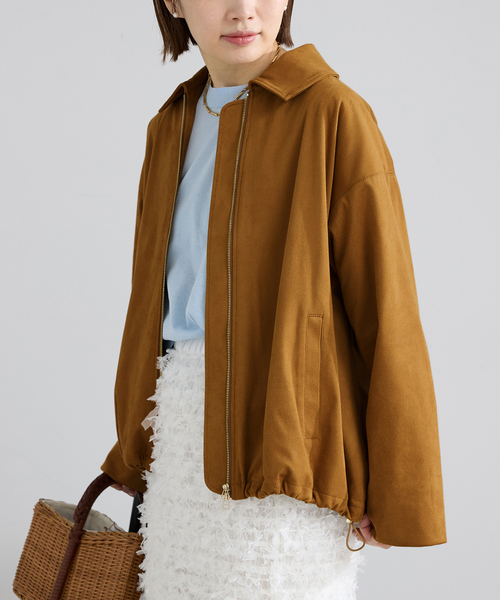 IENA（イエナ）の「フェイクスエードブルゾン（ライダースジャケット・レディース・キャメル・FREE）」の11枚目の写真