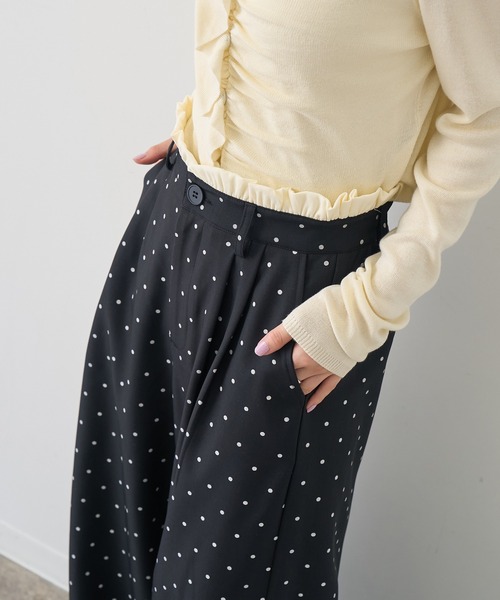 NOGLE（ノグル）の「【NOGLE/ノグル】ウエストフリルレーススラックス（スラックス・レディース・ブラック系/グレー/グレー系/アイボリー系/ブラック・FREE）」の9枚目の写真