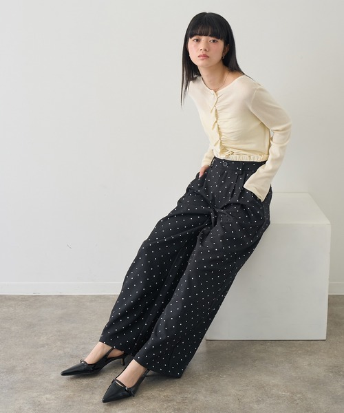 NOGLE（ノグル）の「【NOGLE/ノグル】ウエストフリルレーススラックス（スラックス・レディース・ブラック系/グレー/グレー系/アイボリー系/ブラック・FREE）」の10枚目の写真