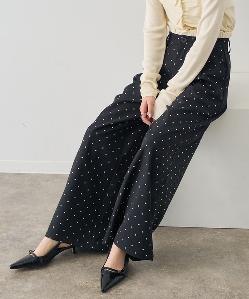 NOGLE（ノグル）の「【NOGLE/ノグル】ウエストフリルレーススラックス（スラックス・レディース・ブラック系/グレー/グレー系/アイボリー系/ブラック・FREE）」の6枚目の写真