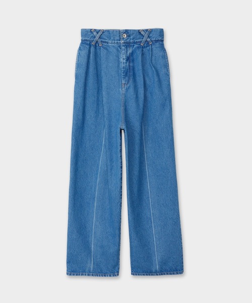 CINOH(チノ)の「2-TUCK CREASED DENIM TROUSERS M.BLUE(デニムパンツ・レディース・ブルー・4/3/2)」の12枚目の写真