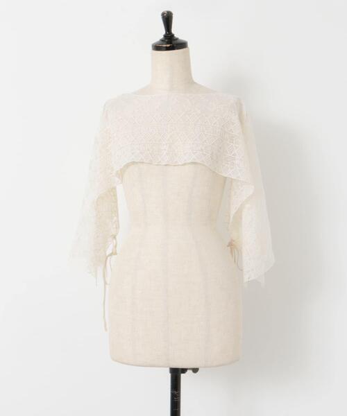 URBAN RESEARCH DOORS（アーバンリサーチドアーズ）の「2WAYレースカバー | レースベスト/セレモニー/オケージョン/入卒式/お呼ばれ/フェミニン/きれいめ/結婚式/レイヤード（ストール/ショール・レディース・ブラック/ナチュラル・ONE）」の9枚目の写真