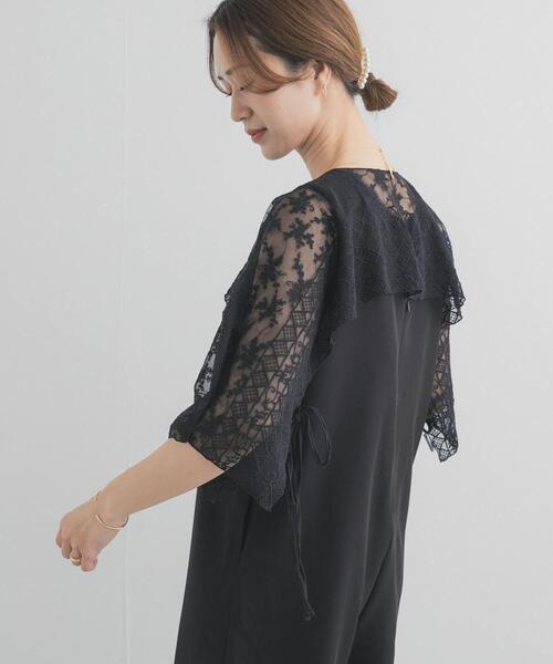 URBAN RESEARCH DOORS（アーバンリサーチドアーズ）の「2WAYレースカバー | レースベスト/セレモニー/オケージョン/入卒式/お呼ばれ/フェミニン/きれいめ/結婚式/レイヤード（ストール/ショール・レディース・ブラック/ナチュラル・ONE）」の17枚目の写真
