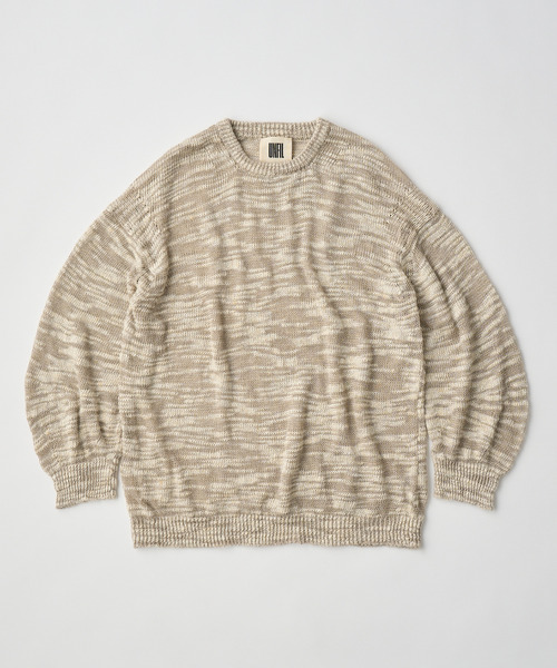 UNFIL(アンフィル)の「UNFIL アンフィル / linen & silk melange slub yarn P/O リネンシルクメランジスラブヤーンプルオーバー / WXSP-UW101(ニット/セーター・レディース・バイオレット/クリーム・1)」の1枚目の写真