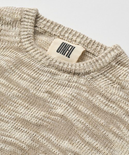 UNFIL(アンフィル)の「UNFIL アンフィル / linen & silk melange slub yarn P/O リネンシルクメランジスラブヤーンプルオーバー / WXSP-UW101(ニット/セーター・レディース・バイオレット/クリーム・1)」の6枚目の写真