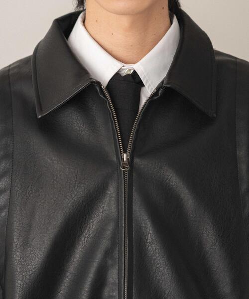 LUCY（ルーシー）の「LUCY/【26年春新作】PUタックボンバージャケット（ライダースジャケット・メンズ・ブラック・MEDIUM/LARGE）」の3枚目の写真