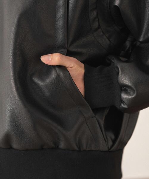 LUCY（ルーシー）の「LUCY/【26年春新作】PUタックボンバージャケット（ライダースジャケット・メンズ・ブラック・MEDIUM/LARGE）」の5枚目の写真