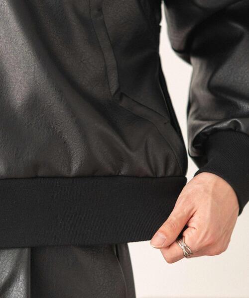 LUCY（ルーシー）の「LUCY/【26年春新作】PUタックボンバージャケット（ライダースジャケット・メンズ・ブラック・MEDIUM/LARGE）」の6枚目の写真