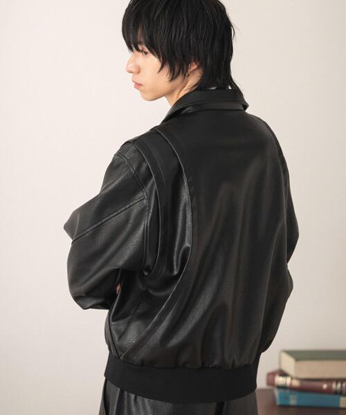 LUCY（ルーシー）の「LUCY/【26年春新作】PUタックボンバージャケット（ライダースジャケット・メンズ・ブラック・MEDIUM/LARGE）」の11枚目の写真