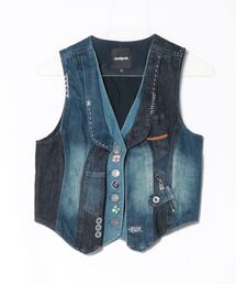 Desigual | デニムパッチワークベスト(デニムジャケット)